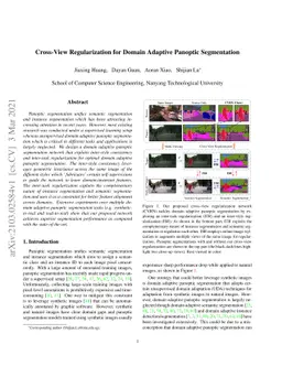 Cross-View Regularization for Domain Adaptive Panoptic Segmentation