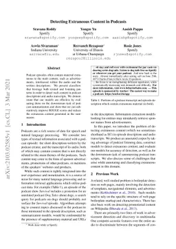 Detecting Extraneous Content in Podcasts