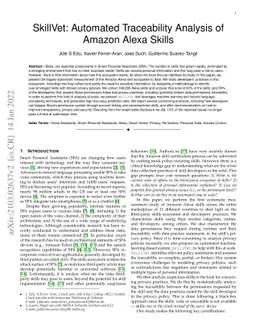 SkillVet: Automated Traceability Analysis of Amazon Alexa Skills