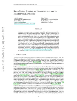 RotoGrad: Gradient Homogenization in Multitask Learning
