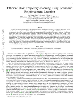 Efficient UAV Trajectory-Planning using Economic Reinforcement Learning