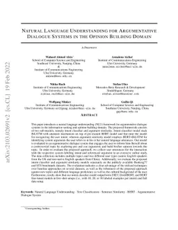Natural Language Understanding for Argumentative Dialogue Systems in the
  Opinion Building Domain