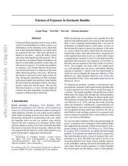 Fairness of Exposure in Stochastic Bandits