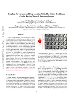 DeepTag: An Unsupervised Deep Learning Method for Motion Tracking on
  Cardiac Tagging Magnetic Resonance Images