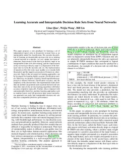 Learning Accurate and Interpretable Decision Rule Sets from Neural
  Networks