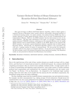 Variance Reduced Median-of-Means Estimator for Byzantine-Robust
  Distributed Inference