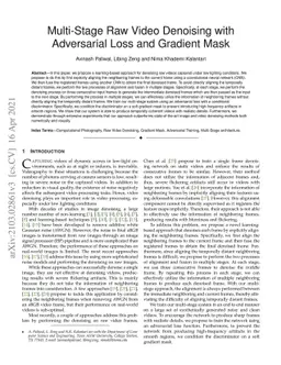 Multi-Stage Raw Video Denoising with Adversarial Loss and Gradient Mask