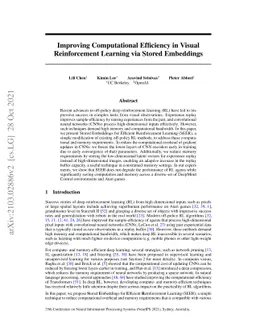 Improving Computational Efficiency in Visual Reinforcement Learning via
  Stored Embeddings