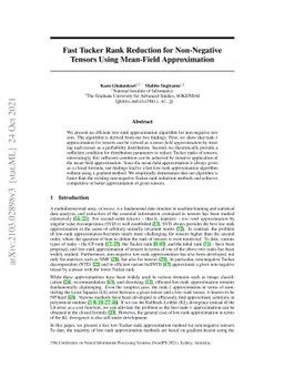 Fast Tucker Rank Reduction for Non-Negative Tensors Using Mean-Field
  Approximation