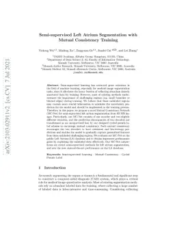 Semi-supervised Left Atrium Segmentation with Mutual Consistency
  Training