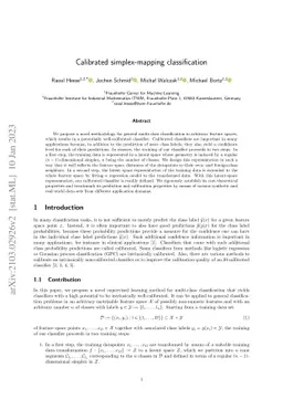 Calibrated simplex-mapping classification