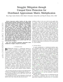 Straggler Mitigation through Unequal Error Protection for Distributed
  Approximate Matrix Multiplication