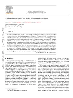 Visual Question Answering: which investigated applications?