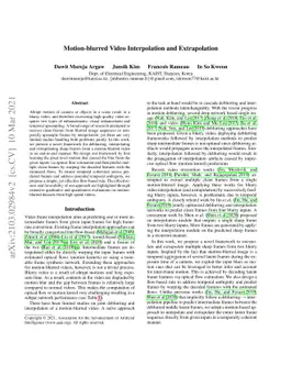 Motion-blurred Video Interpolation and Extrapolation