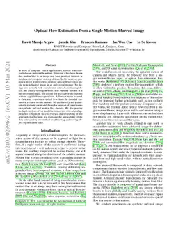 Optical Flow Estimation from a Single Motion-blurred Image