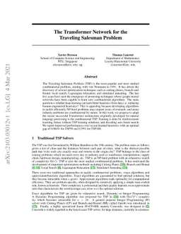 The Transformer Network for the Traveling Salesman Problem