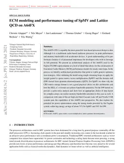 ECM modeling and performance tuning of SpMV and Lattice QCD on A64FX