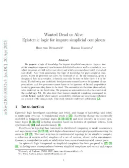 Wanted Dead or Alive : Epistemic logic for impure simplicial complexes
