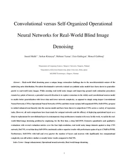 Convolutional versus Self-Organized Operational Neural Networks for
  Real-World Blind Image Denoising