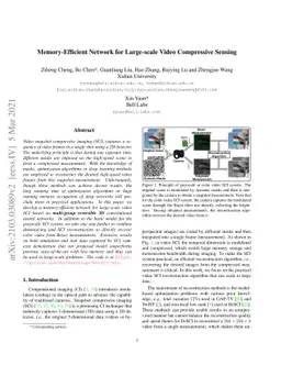 Memory-Efficient Network for Large-scale Video Compressive Sensing