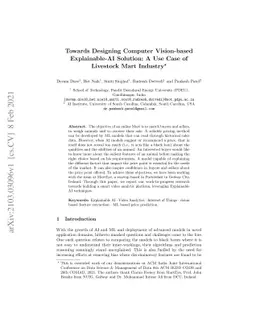 Towards Designing Computer Vision-based Explainable-AI Solution: A Use
  Case of Livestock Mart Industry
