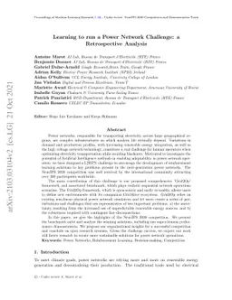 Learning to run a Power Network Challenge: a Retrospective Analysis