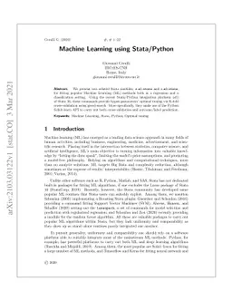 Machine Learning using Stata/Python