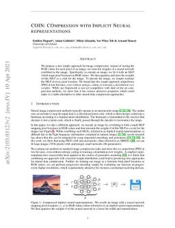 COIN: COmpression with Implicit Neural representations
