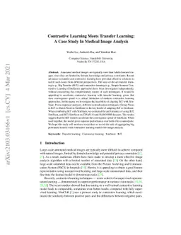 Contrastive Learning Meets Transfer Learning: A Case Study In Medical
  Image Analysis