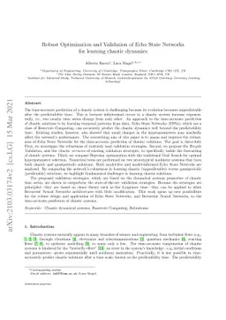 Robust Optimization and Validation of Echo State Networks for learning
  chaotic dynamics