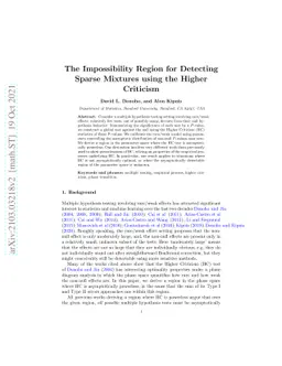 The Impossibility Region for Detecting Sparse Mixtures using the Higher
  Criticism