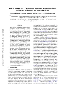 PVG at WASSA 2021: A Multi-Input, Multi-Task, Transformer-Based
  Architecture for Empathy and Distress Prediction