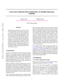 Conservative Optimistic Policy Optimization via Multiple Importance
  Sampling