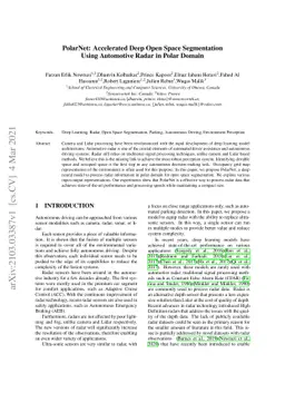 PolarNet: Accelerated Deep Open Space Segmentation Using Automotive
  Radar in Polar Domain