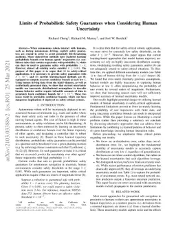 Limits of Probabilistic Safety Guarantees when Considering Human
  Uncertainty