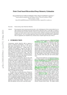 Point Cloud based Hierarchical Deep Odometry Estimation