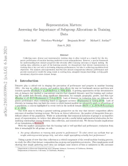 Representation Matters: Assessing the Importance of Subgroup Allocations
  in Training Data