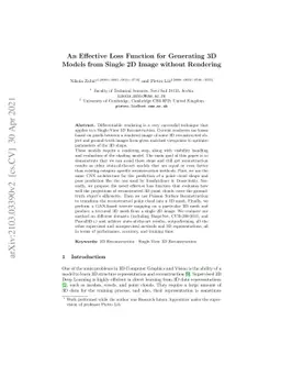 An Effective Loss Function for Generating 3D Models from Single 2D Image
  without Rendering