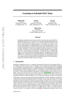Learning to Schedule DAG Tasks