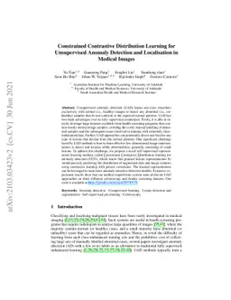 Constrained Contrastive Distribution Learning for Unsupervised Anomaly
  Detection and Localisation in Medical Images