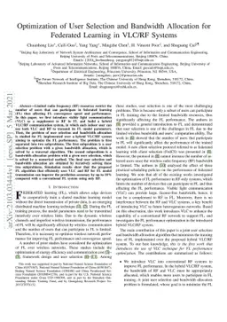 Optimization of User Selection and Bandwidth Allocation for Federated
  Learning in VLC/RF Systems