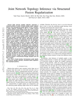 Joint Network Topology Inference via Structured Fusion Regularization