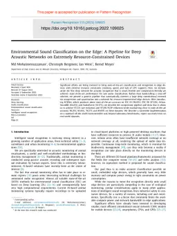 Environmental Sound Classification on the Edge: A Pipeline for Deep
  Acoustic Networks on Extremely Resource-Constrained Devices
