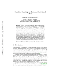 Stratified Sampling for Extreme Multi-Label Data