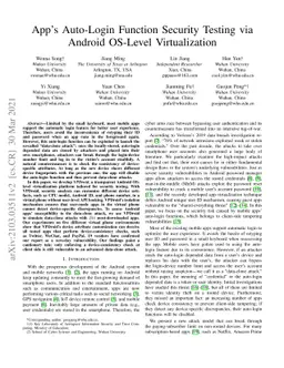 App's Auto-Login Function Security Testing via Android OS-Level
  Virtualization