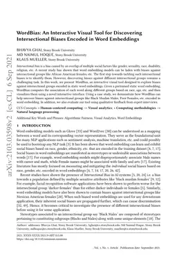 WordBias: An Interactive Visual Tool for Discovering Intersectional
  Biases Encoded in Word Embeddings