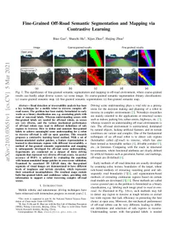 Fine-Grained Off-Road Semantic Segmentation and Mapping via Contrastive
  Learning