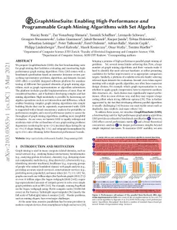 GraphMineSuite: Enabling High-Performance and Programmable Graph Mining
  Algorithms with Set Algebra