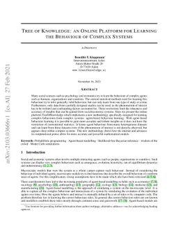 Tree of Knowledge: an Online Platform for Learning the Behaviour of
  Complex Systems