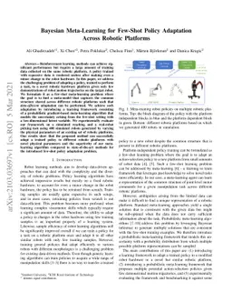 Bayesian Meta-Learning for Few-Shot Policy Adaptation Across Robotic
  Platforms